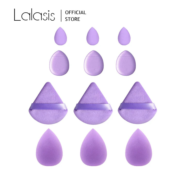 Lalasis Mini Macarone Puff Makeup Sponge Egg Flocking Powder Puff Set Private Label Makeup Egg Set