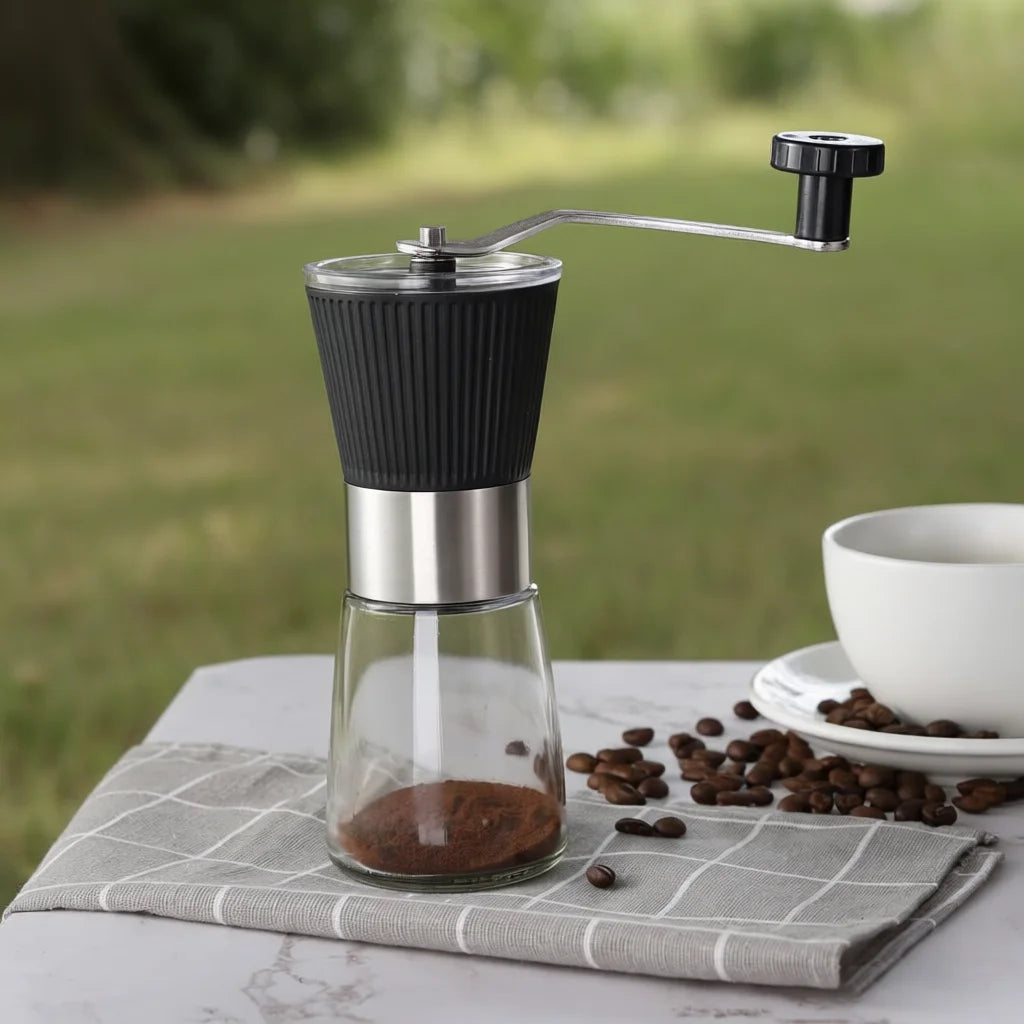 Wholesale Portable Glass Grinder Coffee Manual Stainless Steel With Ceramic Burr Core
