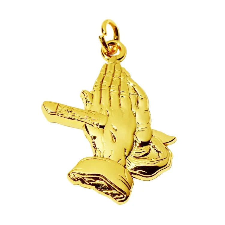 Wholesale Handmade Jewelry Accessory Embossed Logos Decorative Gold Pendant for Women Necklace