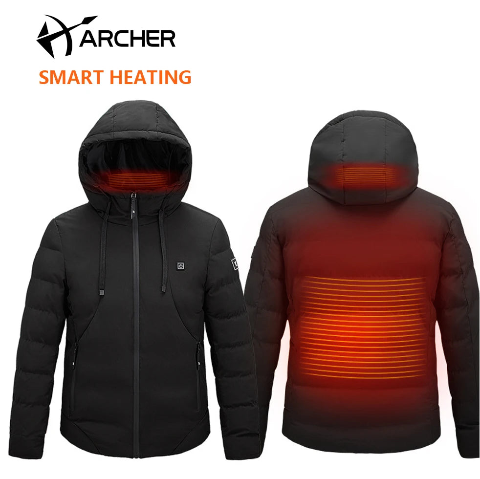 Winter High Quality Heated Jacket Men Waterproof Heated Down Jacket Usb Temperature Controller Cotton Heating Jacket