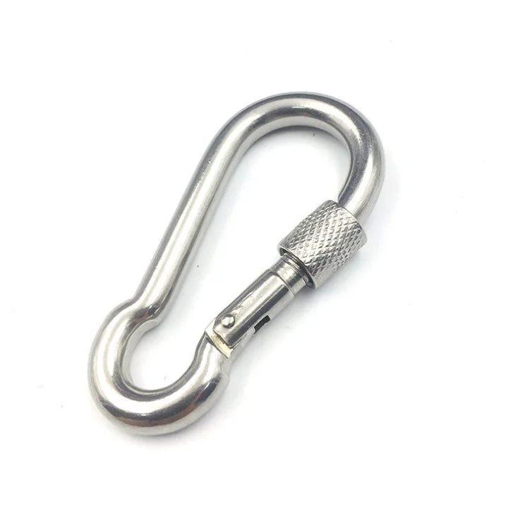M6 M8 Whosale Stainless Steel Spring Snap Hook for Outdoor Hiking Camping Carabiner WIth Lock