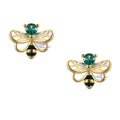 Grace Insect 925 Sterling Silver Jewelry Cute Gold-Plated Bee Stud Earrings for Weddings Anniversaries Parties Gifts