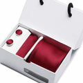 Size Black Man Silk Necktie Neck String Tie Giftbox Gift Packaging Carton Paper Boxes With Bow Clip Pin Ribbon Window Set