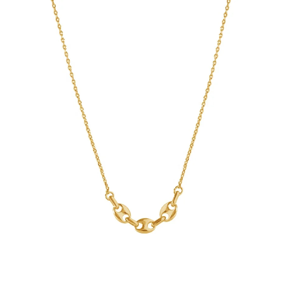 925 Sterling Silver Custom Jewelry Wholesale 18k 14k Gold Vermeil Anchor Link Necklace for Women
