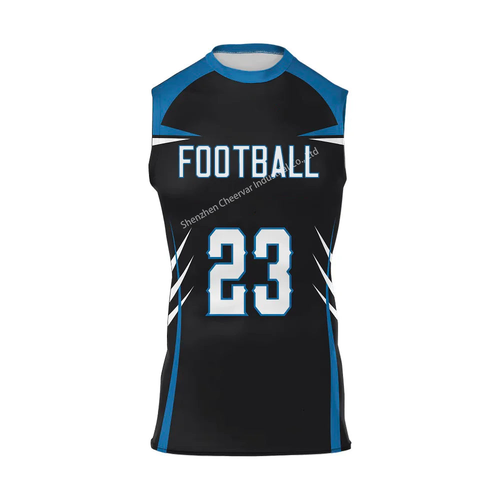 Latest Junior Senior Flag Football Jerseys Set Custom Sleeveless Sublimation 7V7 Football Wear