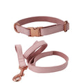 Direct Selling Luxury Enchanted Pets Pink PU Leather and Rose Gold Hardware Pet Collar Leash Set