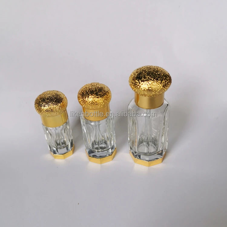 Luxury Golden Crown Cap 3ml 6ml 12ml Arabic Attar Perfume Oud Bottle