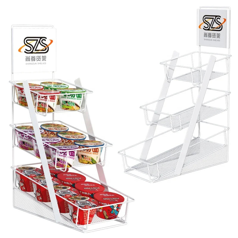 Convenience Store Display for Instant Noodles Display Stand Rack on Table or Cashier