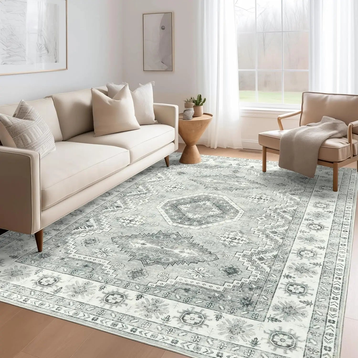 Ethnic Style Rugs for Bedroom American Retro Study Non-slip Floor Mat Bohemia Living Room Decoration Carpet Washable Lounge Rug