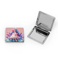 Handheld Pocket Custom Logo Foldable Cosmetic Square Makeup Mirror New Arrival Gift Portable Travel Art Deco Double Bar Mitzvah
