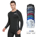 Men's Compression Gym Shirts Longs Sleeve Workout T-Shirt Running Tops Cool Dry Sports Base Layer Athletic Undershirts