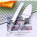 New Arrival Crystal Handle Party Wedding Cake Decorating Tools Set Cream Scraper Cutter Cake Server Kit