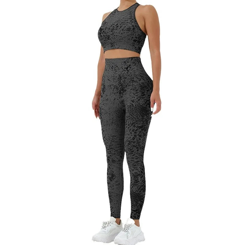 Custom Logo Reversible Waterproof Gym Fitness Sets Women Seamless Tight High Waist Scrunch Butt Workout Sports Leggings Set