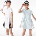 Youth Girls Tennis Pickleball Dresses Short Sleeve Outfit School Sports Dress Workout Exercise Golf Dresses