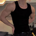 Custom High Quality Heavyweight Mens Ribbed Knit tank Top Polyester tank Tops Men