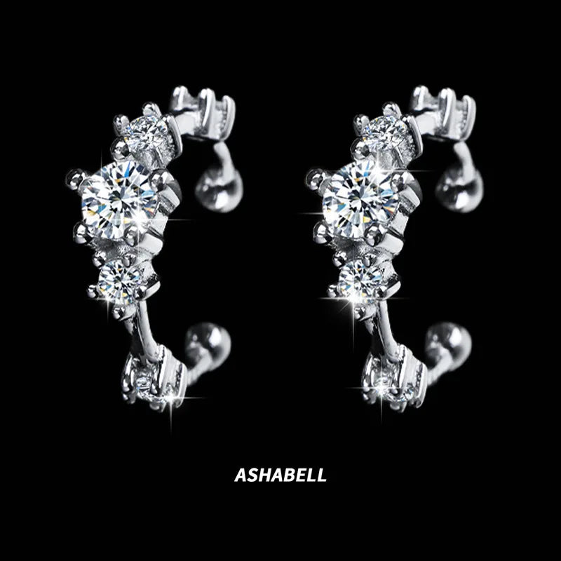 Wholesale S925 Sterling Silver Inlaid Moissanite Earrings Engagement Wedding for Women Earrings