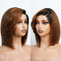 Raw Hair Pre Cut Lace Glueless Color Short Bob WigStraight Brazilian Hair C Part HD Lace Frontal Wig Human Hair Bob Wigs
