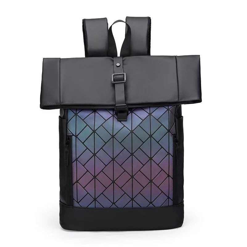 Factory Wholesale Custom Waterproof PU Leather Roll Top Backpack Business Travel Computer Backpack for Men