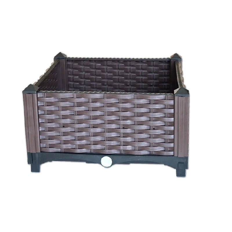 Factory Wholesale Square Plastic Raised Garden Bed Outdoor Deepened Planting Box for Home with Vegetable and Flower Features