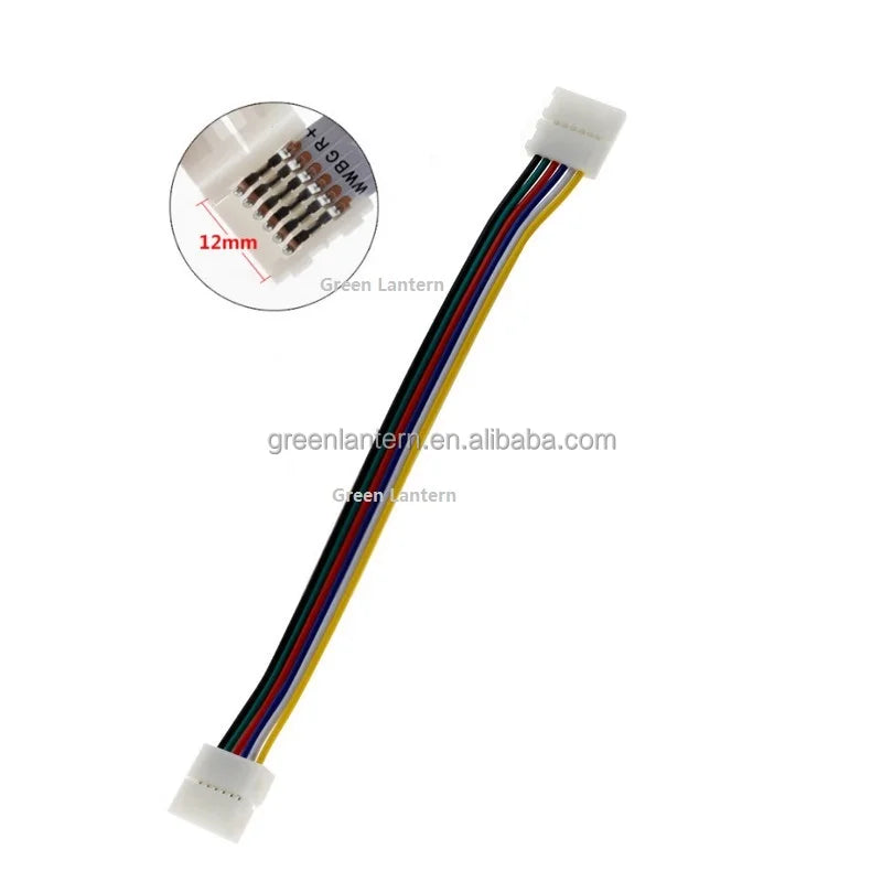 2/3/4/5/6 Pin 8mm 10mm 12mm Free Welding LED Strip Connector with Wire for White CCT Tunable SPI RGB RGBW RGBCCT LED Strip Light