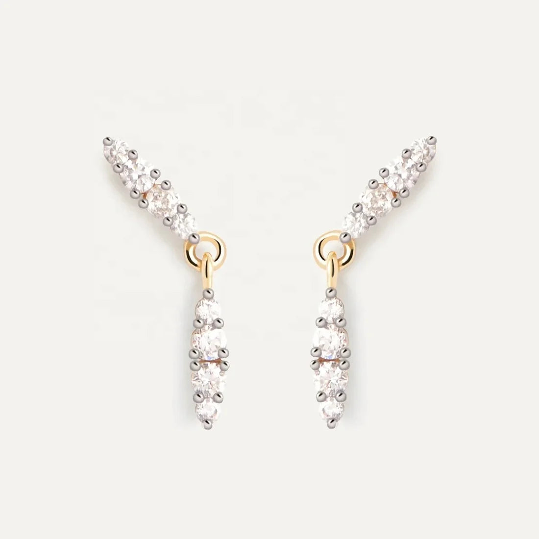 LOZRUNVE 925 Silver 14k Gold Plated Piercing Drop Cluster Statement Earring Wholesale
