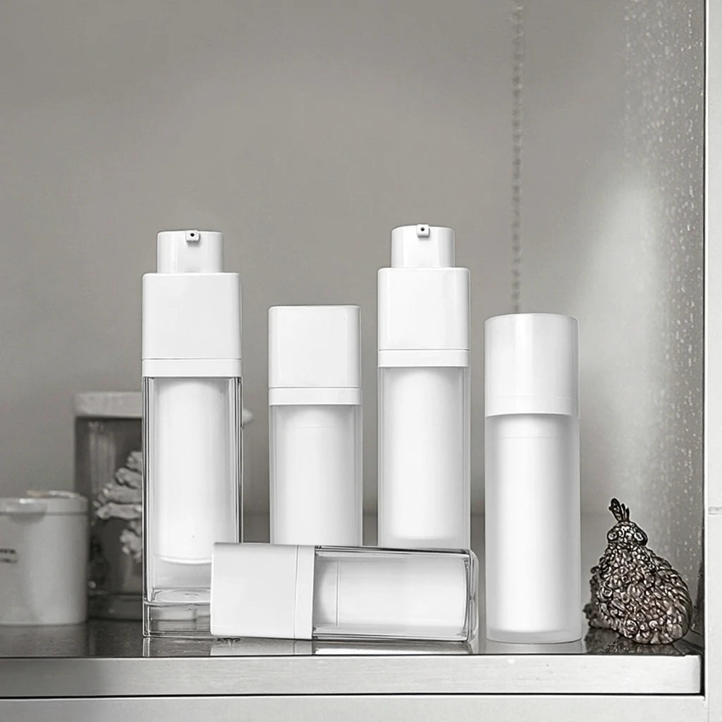 15ml 30ml 50ml Serum Clear White Plastic Cosmetic Lotion Airless Twist Pump Bottle Luxury for Skincare with Pump