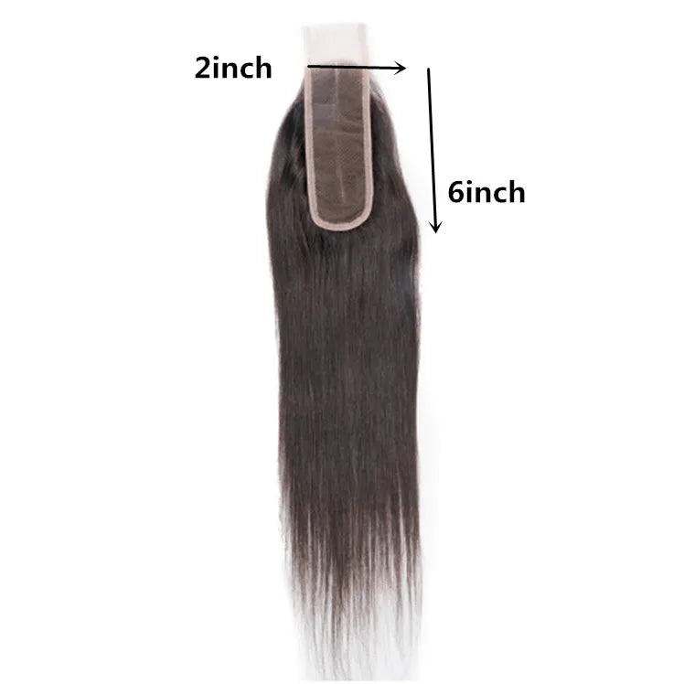 Customization Drop Shipping 2 by 6 Packed Hair With Closure Human Hair 100 He Lace Frontal Straight 2x6 HD Lace Closure