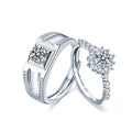 XJZ049XJZ053 925 Sterling Silver Classic Diamond Moissanite Engagement Couple Ring Fashion Jewelry for Lovers