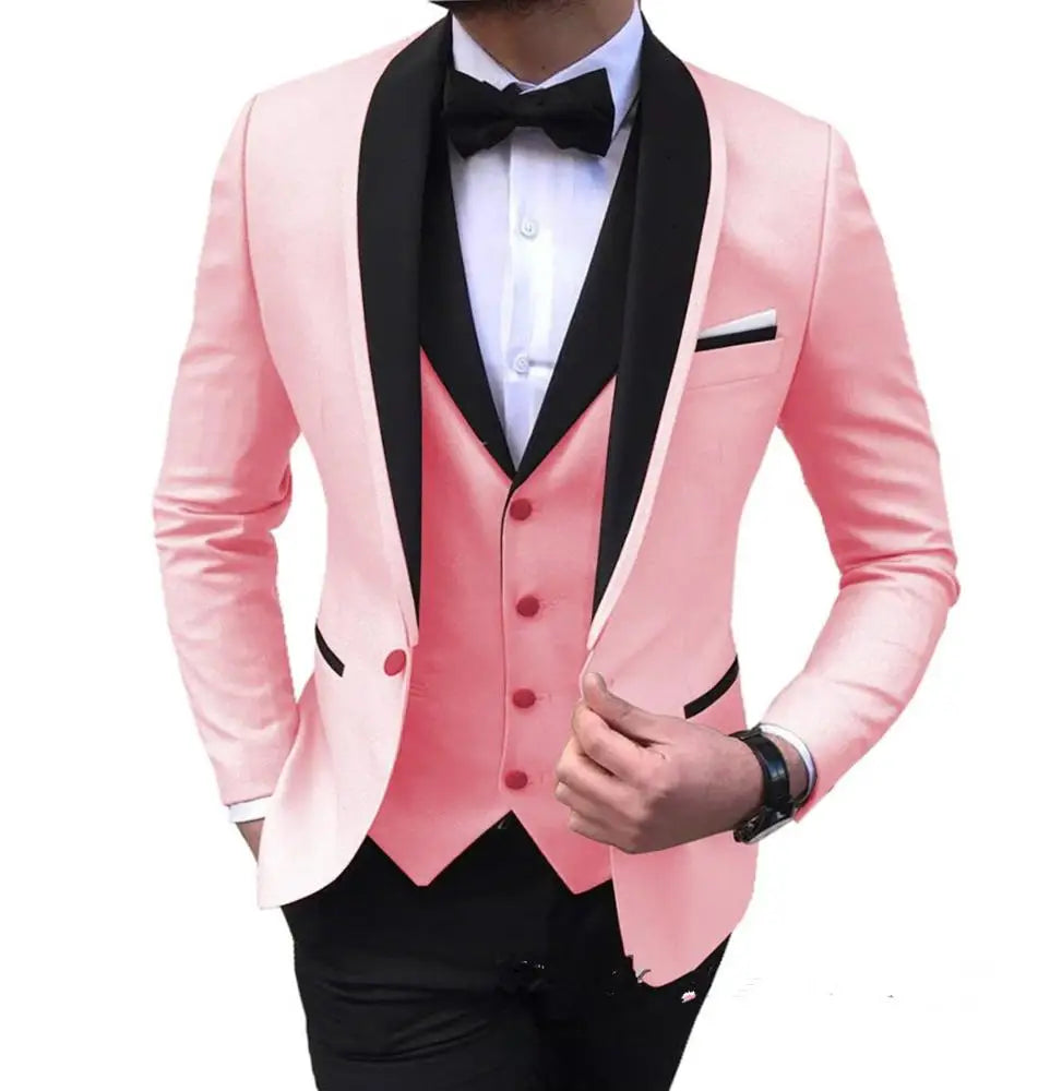 Fashion Design Groom Men's Wedding Dress  for Business Party 3 Pieces Men Suit (jacket + Pants + Vest)ZYL136