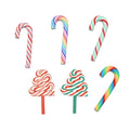 Hot Sale Cute Hand Making Craft Two Colored Large Size Polymer Clay Christmas Tree Candy Cane for Diy Decoration