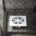 Modern 10cm Brass Square Anti-Odor Floor Shower Drain 3 Inch Bathroom Waste Grate Bathtub Drainer