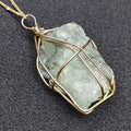DIY Hot Product Natural Crystal Green Fluorite Rough Stone Winding Irregular Ore Pendant Necklace Craft for Kids