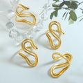 Women Fashion Jewelry Non Tarnish Stainless Steel 18k Gold Plated Open Adjustable Finger Ring