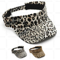 High Quality Custom Logo Cotton Outdoor Sport Beach Running Golf Visor Cap Leopard Print Sun Visor Hat for Women Men