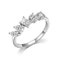 Fine Jewelry 925 Sterling Silver Women Engagement Zircon Diamond Wedding Rings