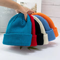 Winter Warm Thick Unisex Ribbed Solid Color Plain Acrylic Blank Cuffed Knitted Skull Cap Beanie Hat
