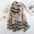 New Summer Silk Scarf for Women Long Size Pashmina Lady Shawl Female Wraps Bandana Foulard Hijabs Solid Soft Beach Stoles