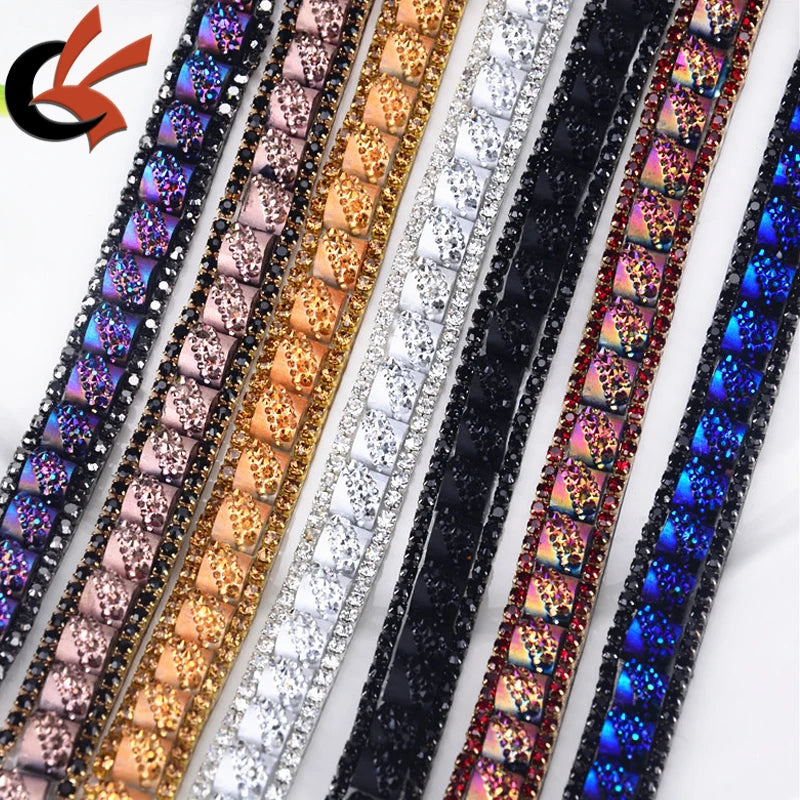 New Arrival Hot Fix Iron on Rhinestone Resin Tape Trimming