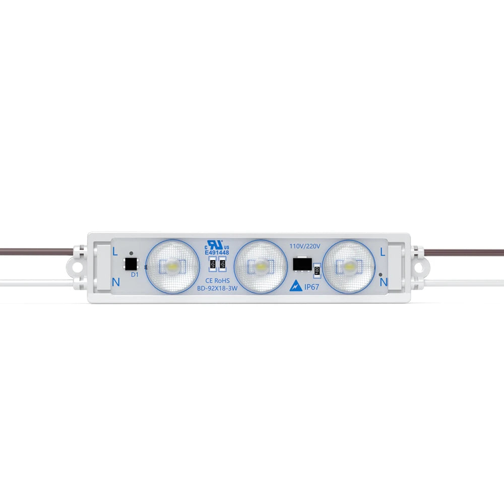 High Power Siggle White Purple 1.5w 3w Ip68 Outdoor 3 Led Smd Ac 220v 110v Injection Led Light 2835 Led Modules for Signs