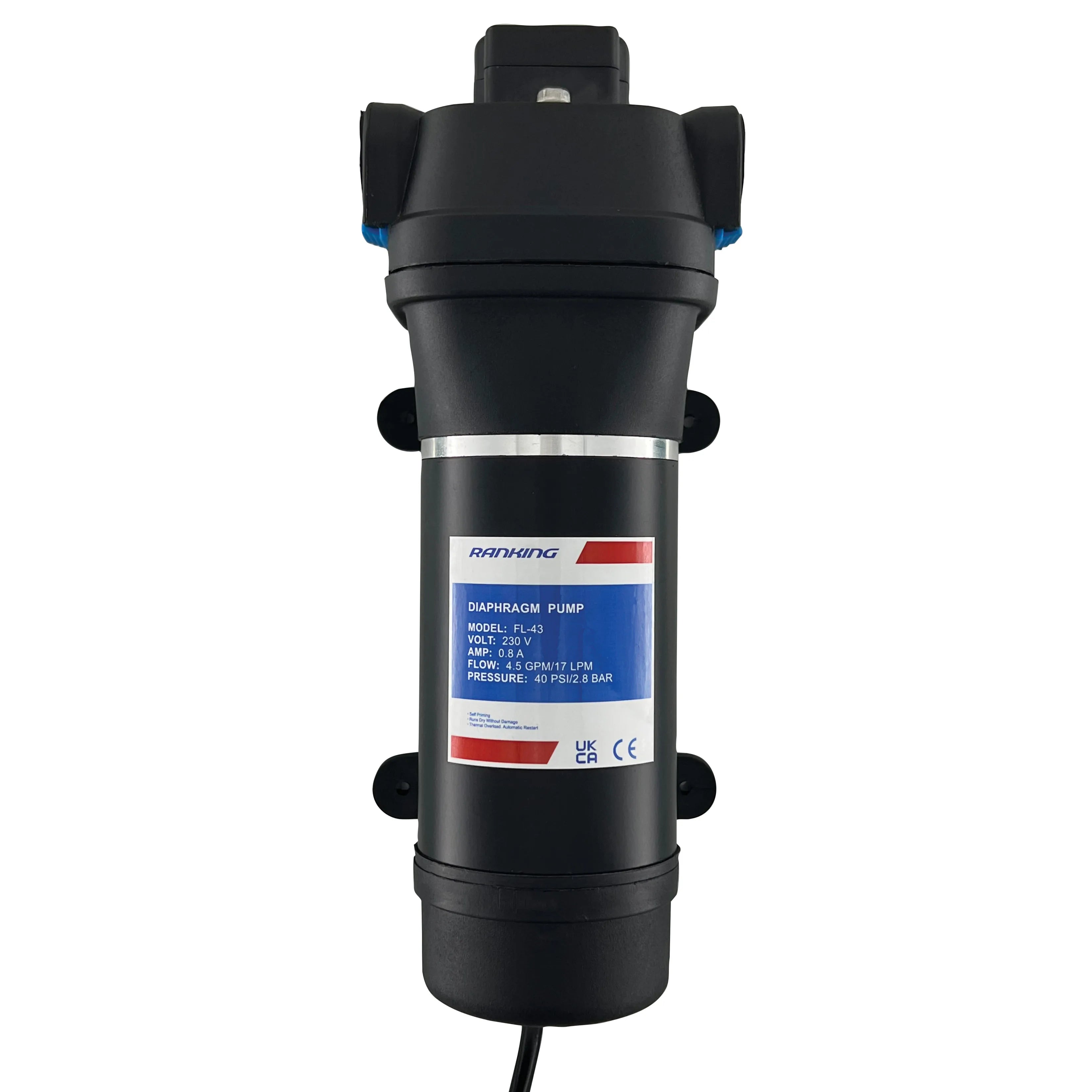Ranking FL-41 Hot Sale AC 110v 17 LPM/4.5 GPM 40PSI Self Priming Electric Motor Booster Diaphragm Water Pump