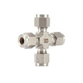 316 Stainless Steel Cross Union Fitting Double Ferrule 4 Way Tube Fitting