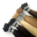 100% Virgin Russian Human Hair Extensions Body Wave Fan Tip Remy Cuticle Aligned Single Weft