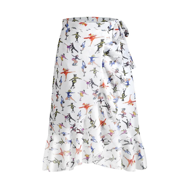 Women Skirts Casual Spring Summer Floral Printed Long Skirt Maxi Floral Chiffon Skirt Women
