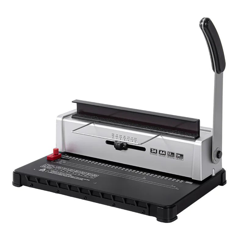 MOMOTECH Punching and Binding Machine Double Coil Desk Calendar Punching Machine 34 Holes Iron Ring Binding Machine