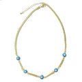 NM1179 New Design 18K Gold Plated Chain with Color Evil Eyes Beaded Choker Necklace Gifts for Lady