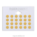 Earrings Explosion Style Fashion Popular Brass 18K Gold-Plated Jewelry Women'S Round Beads Bump Factory Direct Supply