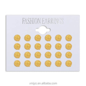 Earrings Explosion Style Fashion Popular Brass 18K Gold-Plated Jewelry Women'S Round Beads Bump Factory Direct Supply
