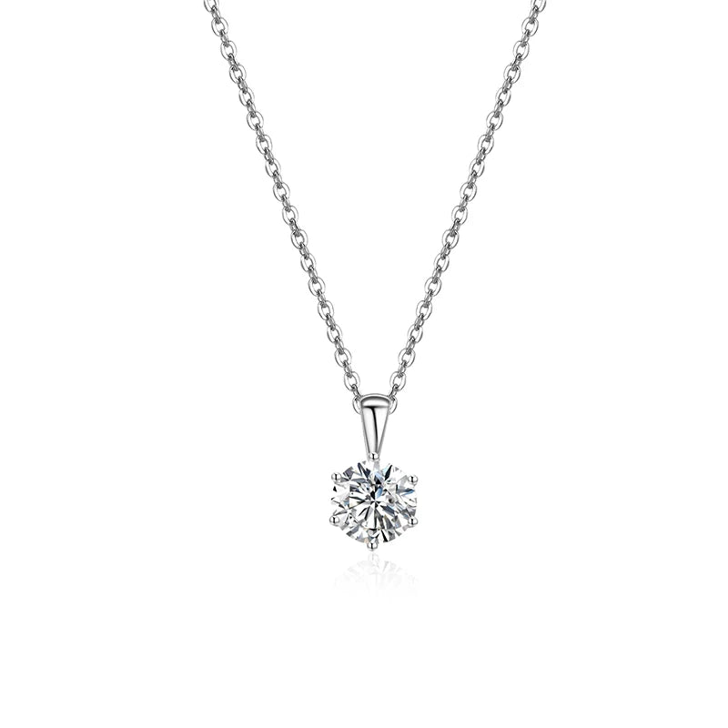 RINNTIN SN278 Engagement Purpose Wedding Gift 925 Sterling Silver Neck Chain Solitaire 4A Zircon Round Pendant Necklace