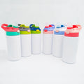 12oz 360ml Sublimation Kids Stainless Steel Water Bottle With Silicon Straw
