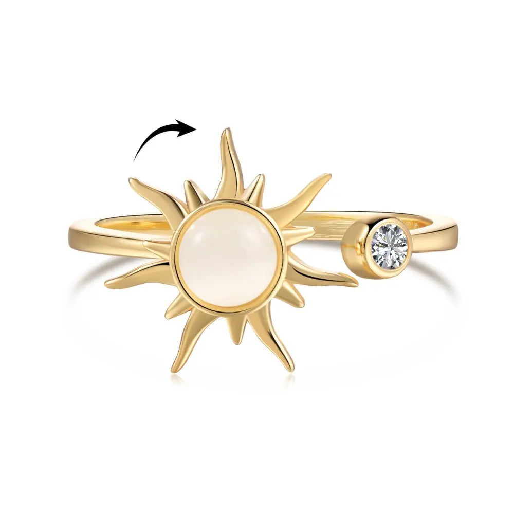 2024 Acme Jewelry  Gift Ring S925 Sterling Silver Sunflower Rings for Women 18K Gold Plated Ring Open